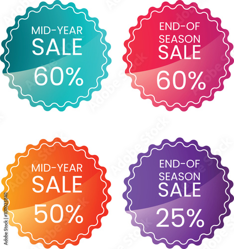 sale Banners and Discount Badges Eye Catching Promotional Graphics for Retail and Marketing