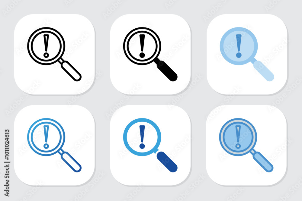 Problem icons with various design styles Problem icons with various design styles
