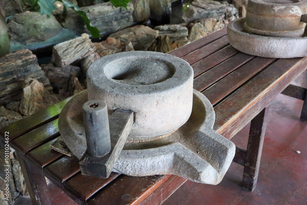 Top view of Thai Millstones Wheat Flour Milling, focus selective Top view of Thai Millstones Wheat Flour Milling, focus selective