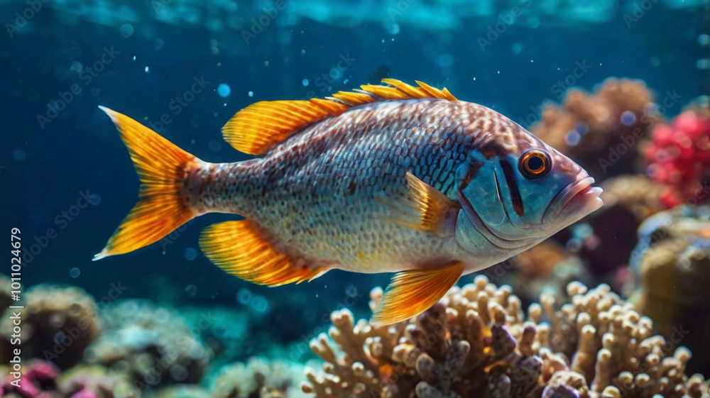 a fish with beautiful coral reefs a fish with beautiful coral reefs