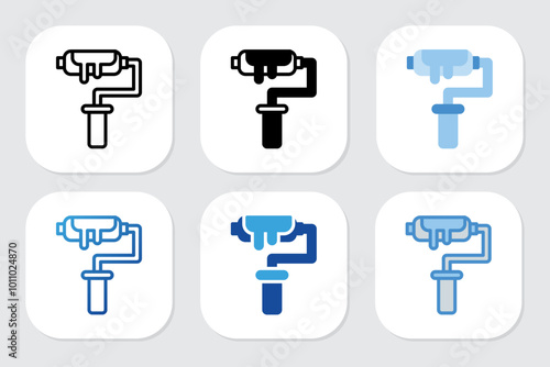 Paint icons with various design styles