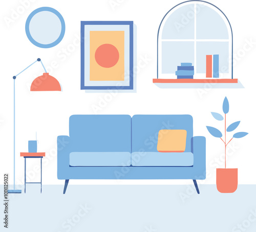 Colorful Sofa Collection Cartoon Illustration Design