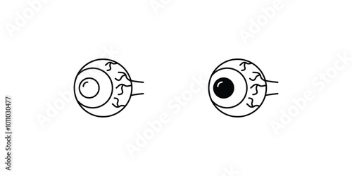 eye set icon with white background vector stock illustration