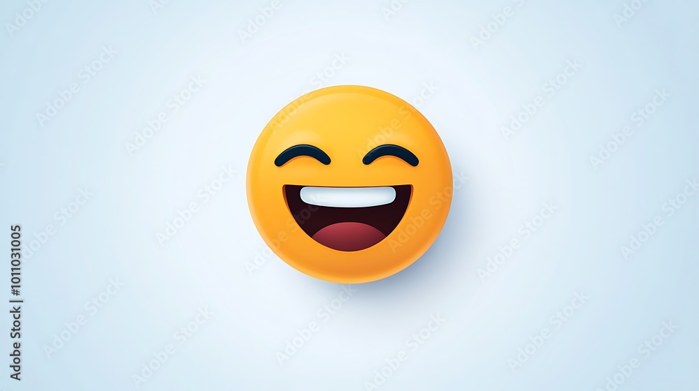 Fototapeta premium 3D Laughing Yellow Face Emoji