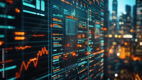 Business Financial Dashboard Displaying Stock Market Data for Analytics and Investment Research