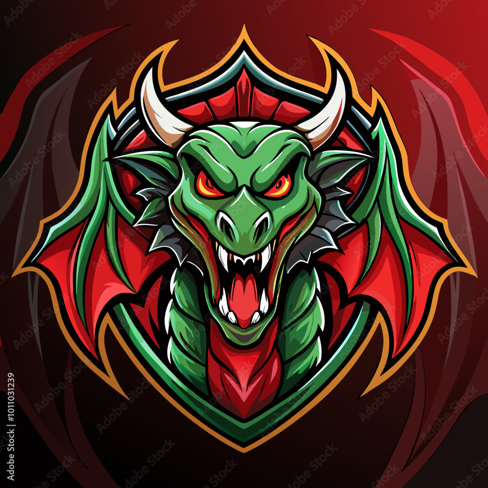 Obraz premium Dragon mascot esport game logo illustration for sport game team