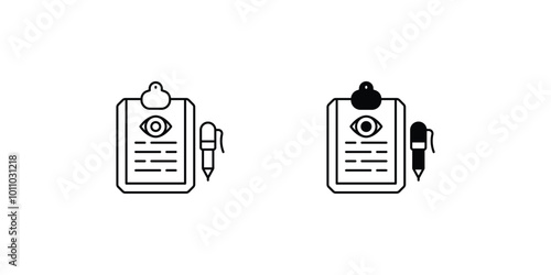 eye test set icon with white background vector stock illustration