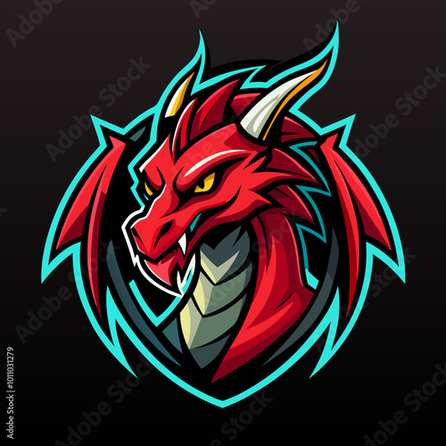 Dragon mascot for sports and esports vector logo