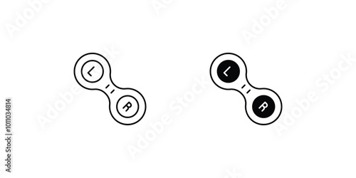 contact lens set icon with white background vector stock illustration