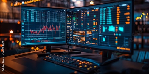 Business Financial Dashboard Displaying Stock Market Data for Analytics and Investment Research