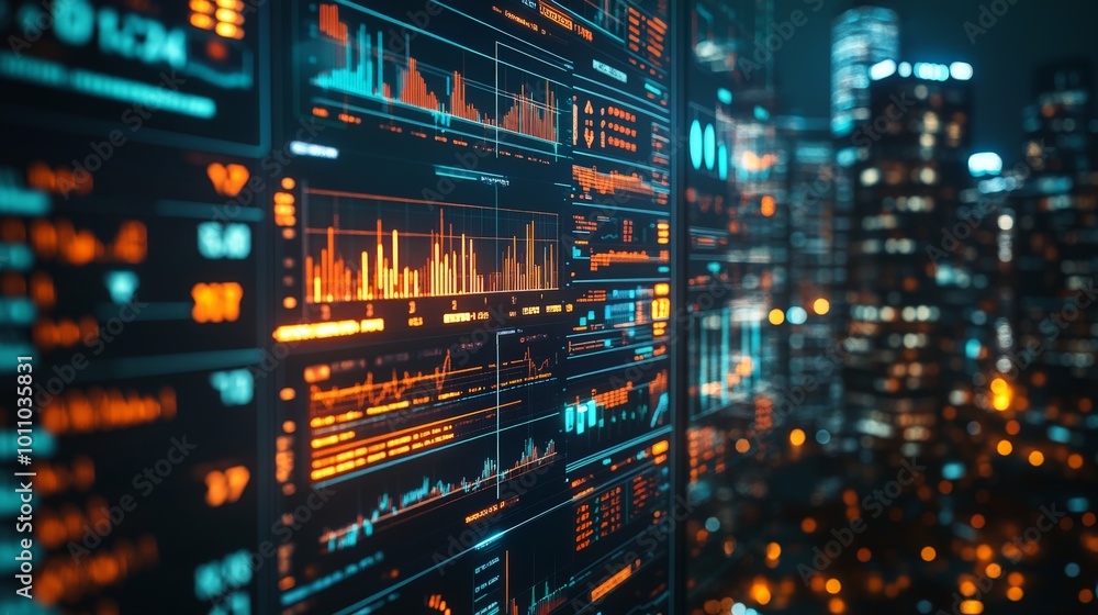 Business Financial Dashboard Displaying Stock Market Data for Analytics and Investment Research Business Financial Dashboard Displaying Stock Market Data for Analytics and Investment Research