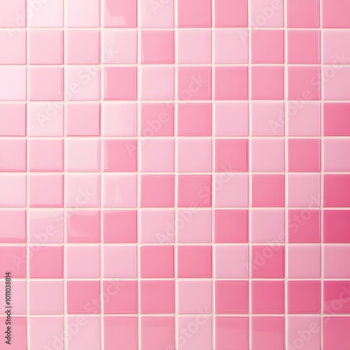 Pink tile wall chequered background bathroom floor texture. Ceramic wall and floor tiles mosaic background in bathroom, generative ai 