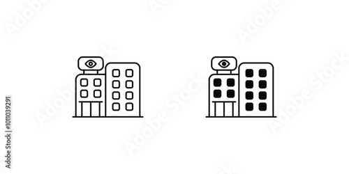 eye hospital set icon with white background vector stock illustration