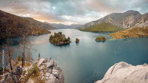 lake and mountains