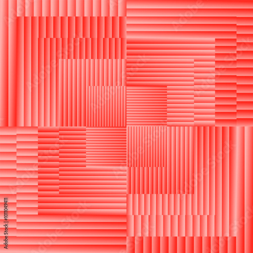 The lines are seamless and alternate in red shapes, creating a modern fabric pattern design.
