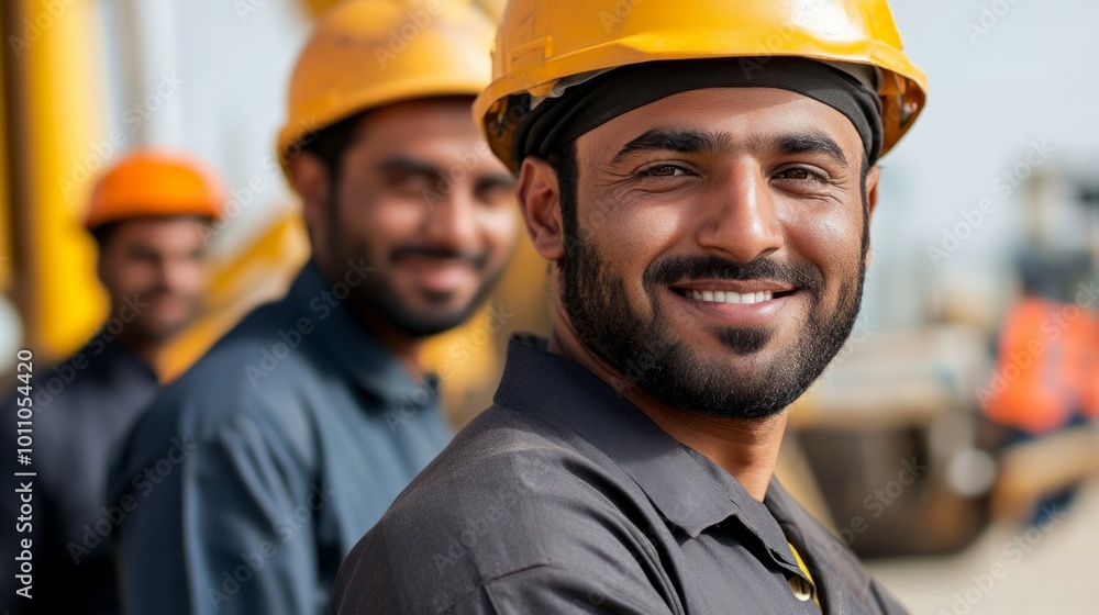 Arabic worker happy and smiling Arabic worker happy and smiling