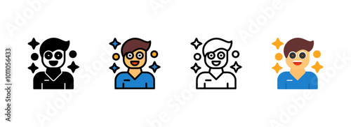 Set of Enthusiasm Icon