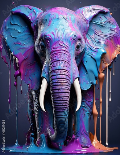 Colorful abstract elephant photo