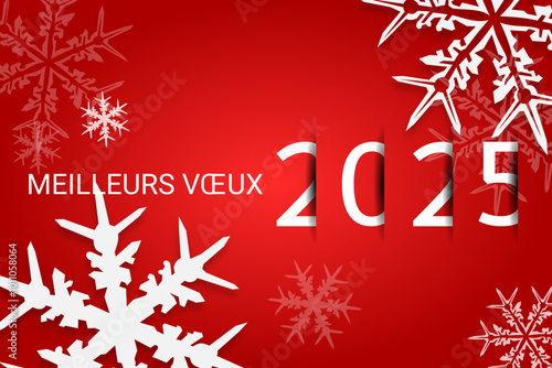 Bonne année - meilleurs vœux 2025 - vecteur pour affiche, bannière, salutation et célébration du nouvel an 2025.