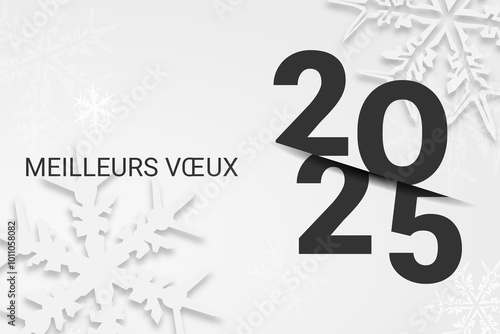 Bonne année - meilleurs vœux 2025 - vecteur pour affiche, bannière, salutation et célébration du nouvel an 2025.