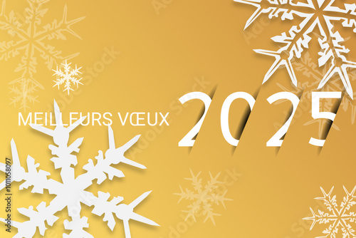 Bonne année - meilleurs vœux 2025 - vecteur pour affiche, bannière, salutation et célébration du nouvel an 2025.