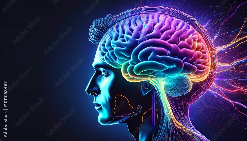 A colorful brain illustration A colorful brain illustration