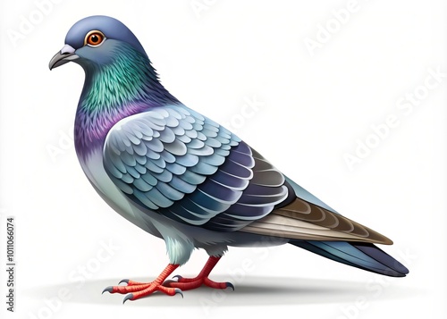 Chic and contemporary pigeon vector illustration ideal for web and graphic design, perfect for creative applications photo