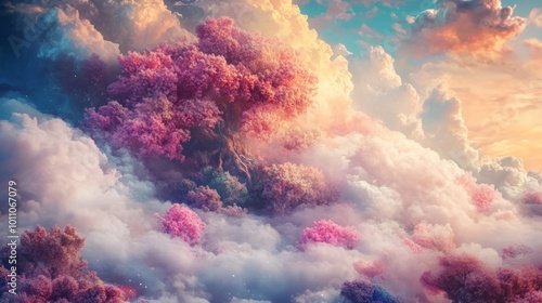 Wallpaper Mural Enchanting dreamy fantasy art background featuring whimsical colors, soft textures, and ethereal elements, perfect for creative projects, illustrations, and digital designs inspired by imagination and Torontodigital.ca