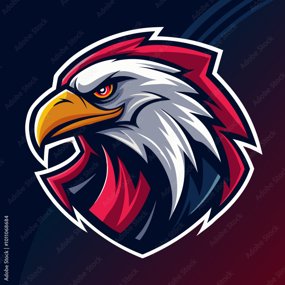 Fototapeta premium Eagle mascot for sports and esports vector logo