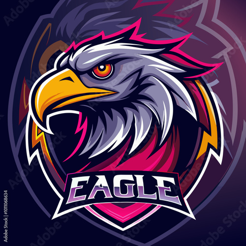 Eagle mascot esport game logo illustration for sport game team