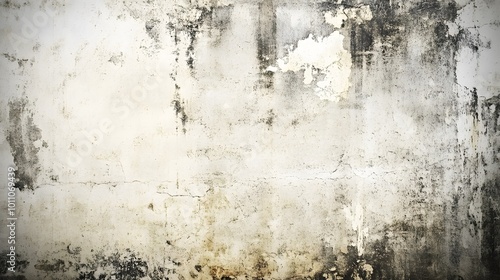 A weathered and textured concrete wall with peeling paint, showcasing a distressed and rustic aesthetic.