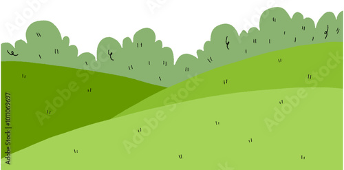 landscape with trees, nature background for posting, card news, and description page.