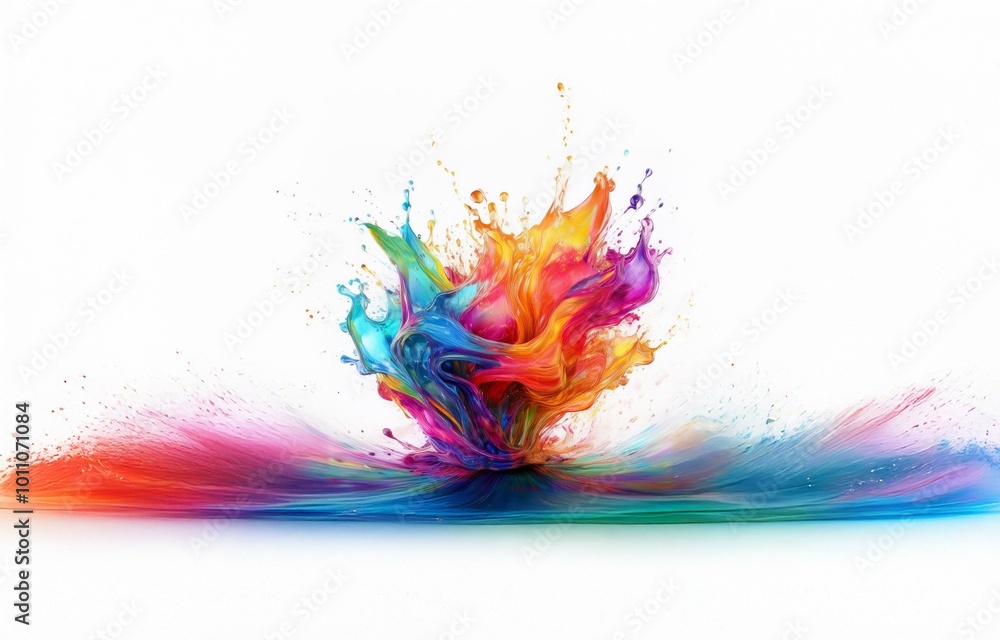 Isolated colorful liquid explosion on a white background. Isolated colorful liquid explosion on a white background.