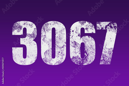 flat white grunge number of 367 on purple background.