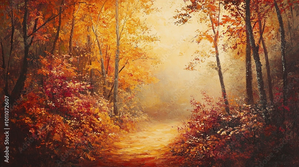 Serene Autumn Landscape with Vibrant Fall Colors Serene Autumn Landscape with Vibrant Fall Colors