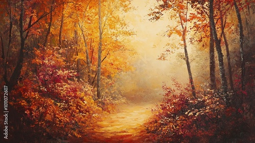 Serene Autumn Landscape with Vibrant Fall Colors