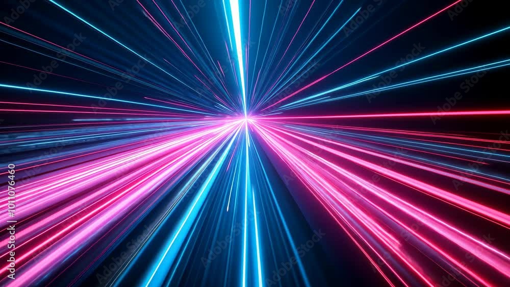 Pink and blue light streaks converge at a central point in a dark background, creating a dynamic and abstract design Pink and blue light streaks converge at a central point in a dark background, creating a dynamic and abstract design