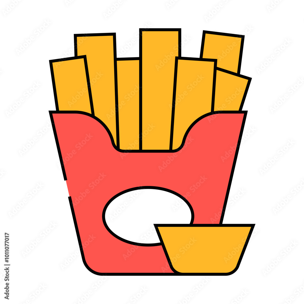 fried potato line icon vector. fried potato sign. isolated symbol illustration fried potato line icon vector. fried potato sign. isolated symbol illustration