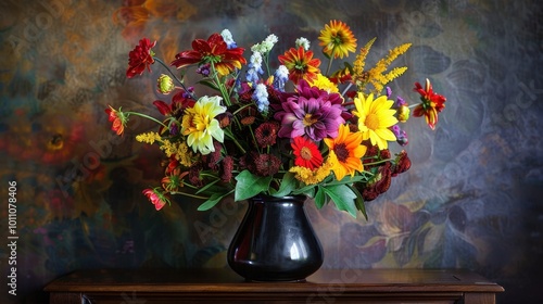 Wallpaper Mural Vibrant Flower Arrangement in a Vase with Colorful Blooms Torontodigital.ca