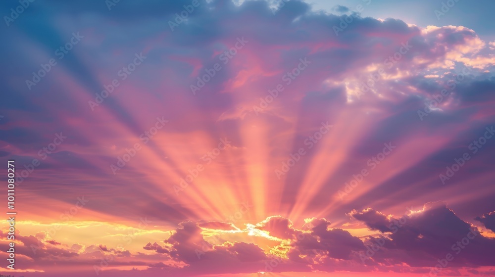 Radiant Sunrise Over Cloudy Horizon Radiant Sunrise Over Cloudy Horizon