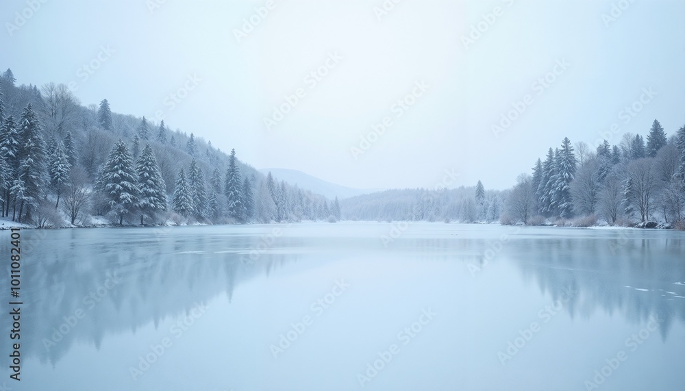 Fototapeta premium landscape with lake and mountains