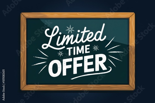 Chalkboard Style Limited Time Offer Sign Rustic Wooden Frame - Eye-Catching Promotional Advertising Seasonal Sales Events