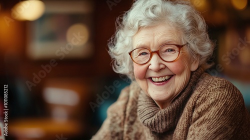 happy senior woman playing bingo with excitement and joy smiling and enjoying a fun and entertaining social activity in a community setting perfect for elderly ladies who love playing games