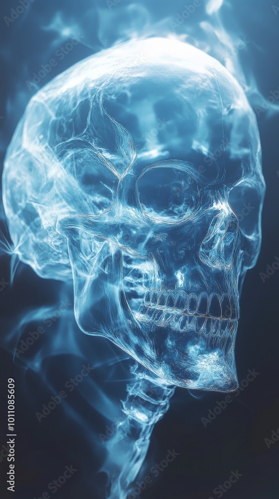 Detailed Skull X-ray Scan for Medical and Educational Purposes Detailed Skull X-ray Scan for Medical and Educational Purposes