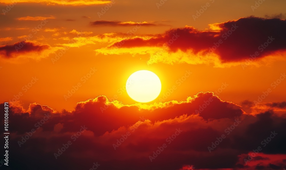 Golden Sunset Over a Horizon Filled With Dramatic Clouds During Twilight Golden Sunset Over a Horizon Filled With Dramatic Clouds During Twilight