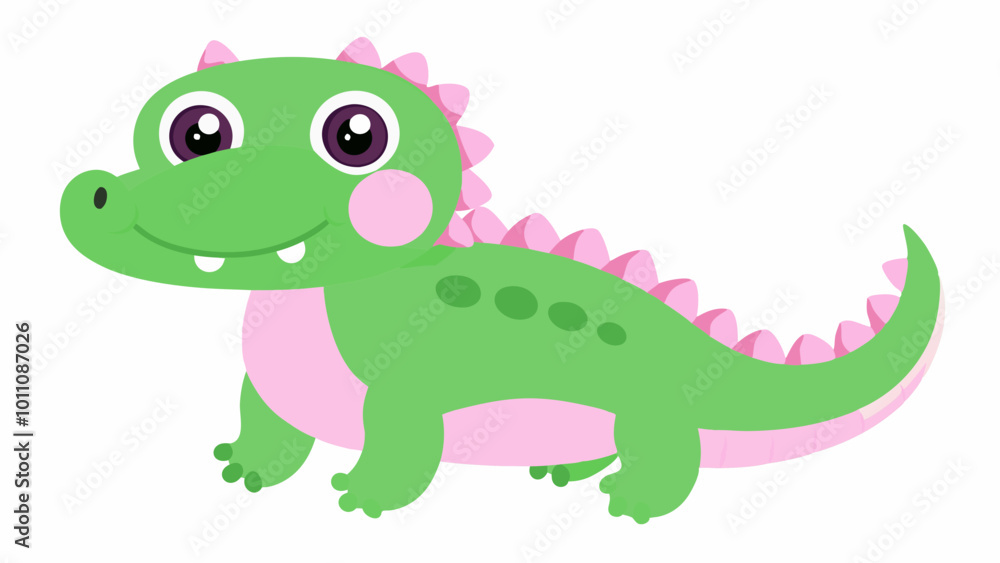 Obraz premium Alligator Vector Illustration - Cartoon, Clipart, and Line Art Design. Alligator vector illustration in cartoon, clipart, and line art styles for digital products. 