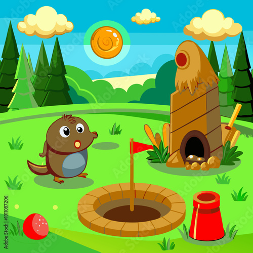 A game to hit the mole stock illustration