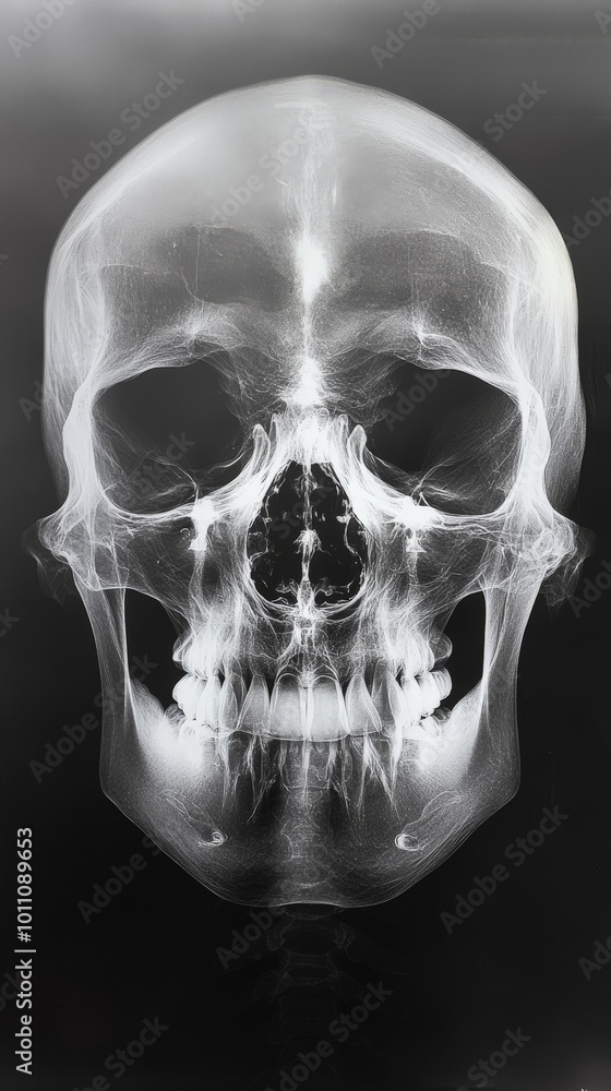 Detailed Skull X-ray Scan for Medical and Educational Purposes Detailed Skull X-ray Scan for Medical and Educational Purposes