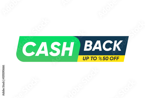 Cash back Banner Button isolated design template
