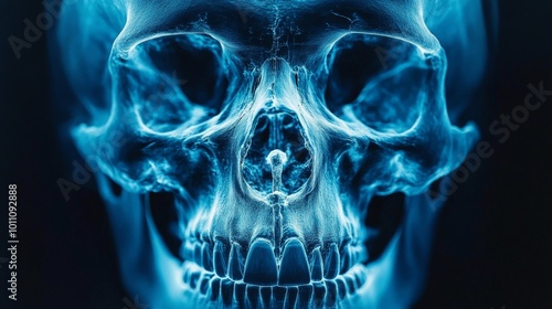 Detailed Skull X-ray Scan for Medical and Educational Purposes